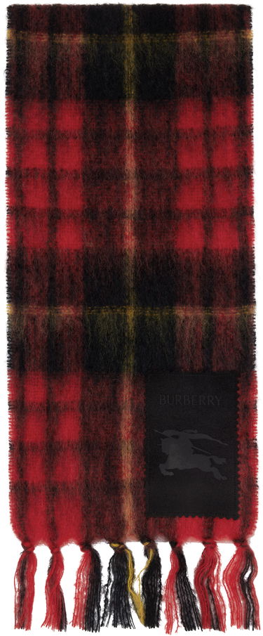 Šál Burberry Burberry Check Mohair and Wool Scarf Červená | 8114096, 0