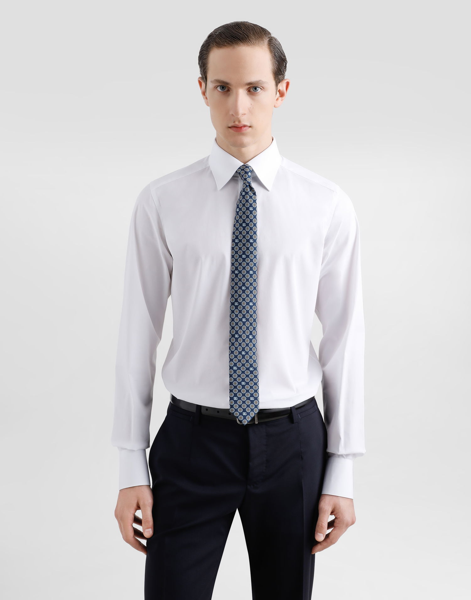 Doplnky Dolce & Gabbana Dolce & Gabbana Martini Jacquard Micro-design Logo Tie Navy | GT149EG0WU1X0800, 1