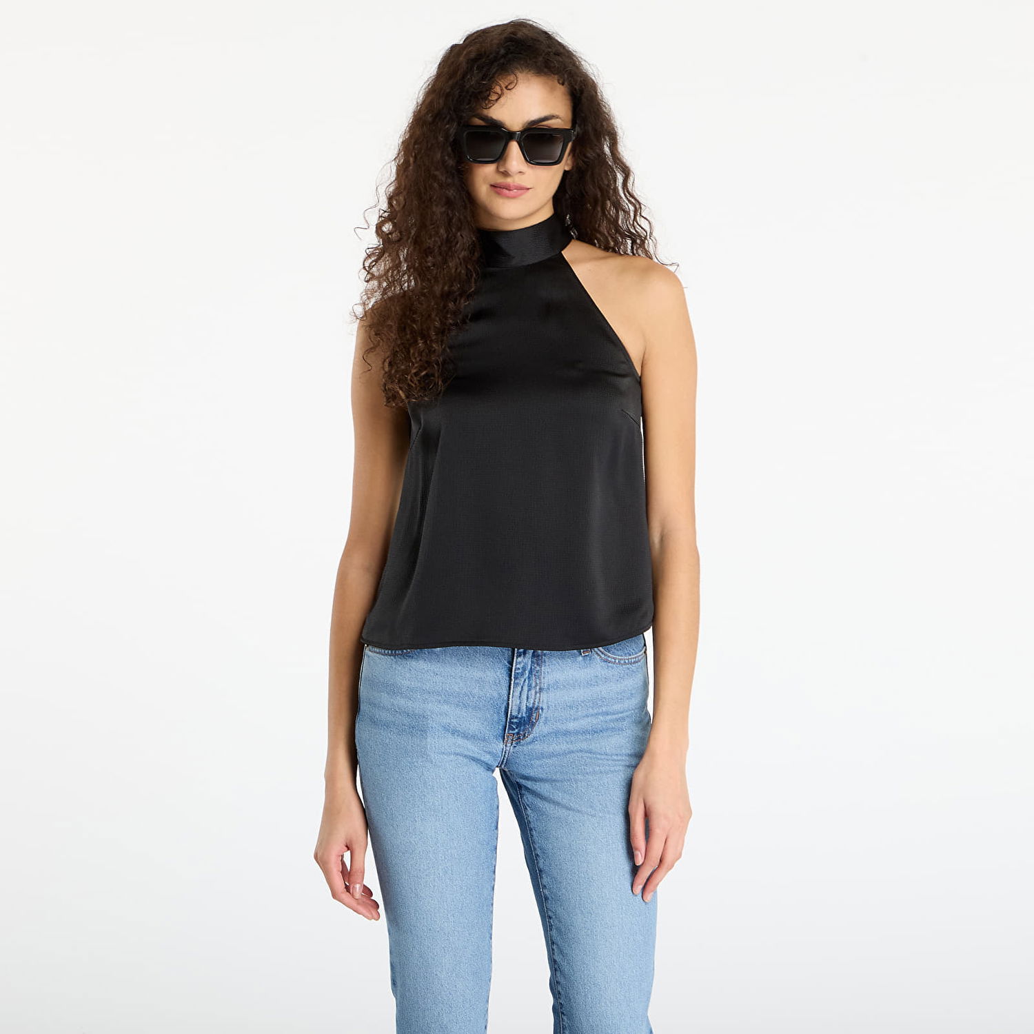 Tielko Samsoe Samsoe Satin Halter Neck Top Sarheos Čierna | F25400155_CLR000021, 0