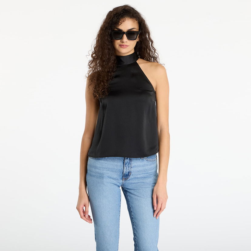 Tielko Samsoe Samsoe Satin Halter Neck Top Sarheos Čierna | F25400155_CLR000021