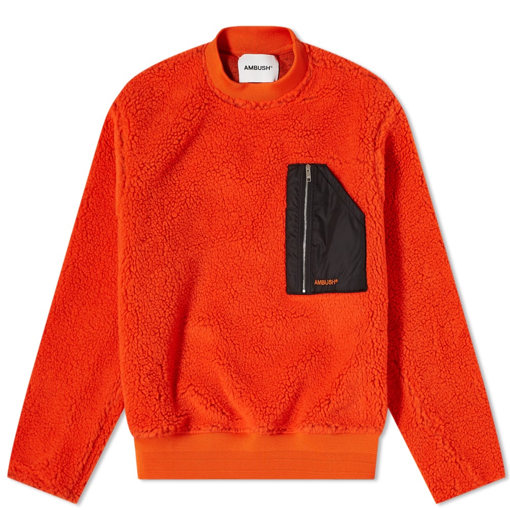 Sveter Ambush Pocket Polar Fleece Crewneck Červená | BMEA013F21FAB0012222, 0
