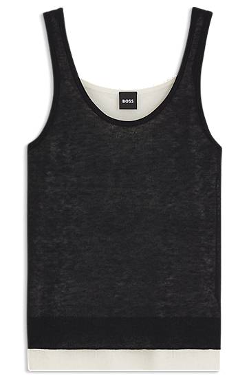 Tielko BOSS BOSS Layered Knit Vest Top Čierna | 50542868, 0