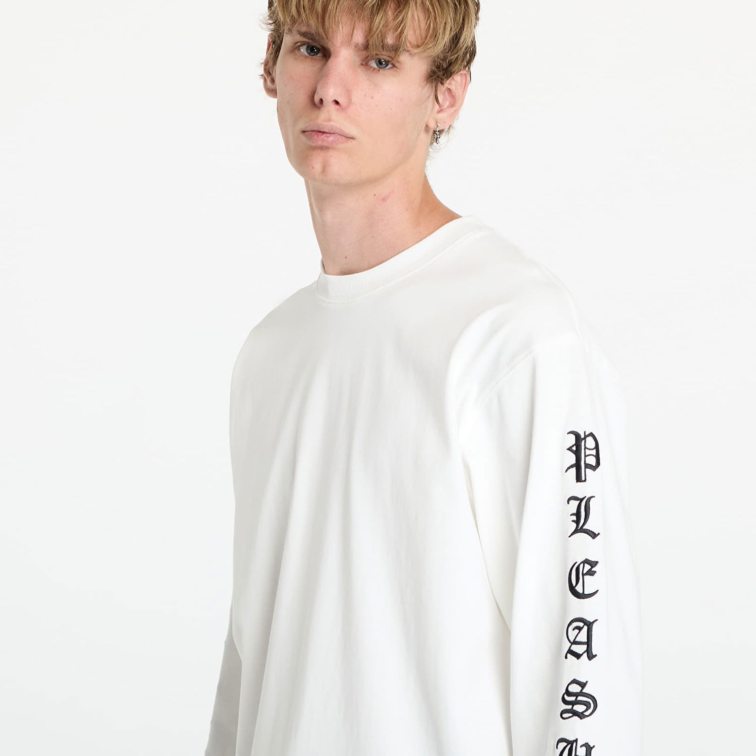 Tričko Pleasures Oe Heavyweight Long Sleeve Tee White Biela | P24F045 WHITE, 1