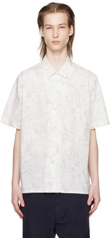 Košeľa Paul Smith PS Paul Smith Pattern Shirt Biela | M2R-695U-M21966-02, 0