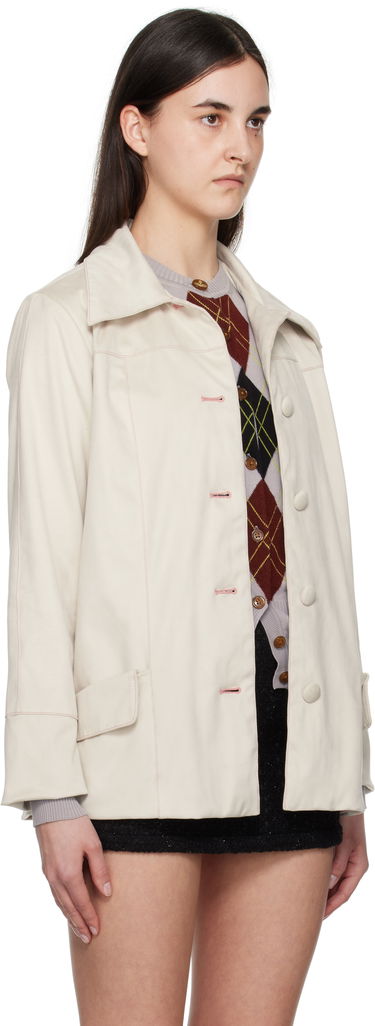 Bunda Anna Sui Anna Sui Buttoned Faux-Suede Coat Biela | 225N50, 1