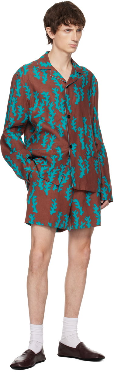 Pyžamo ZEGNA Linen Pajama Shirt with Coral Pattern Rôznofarebný | NPC50 009 619, 3