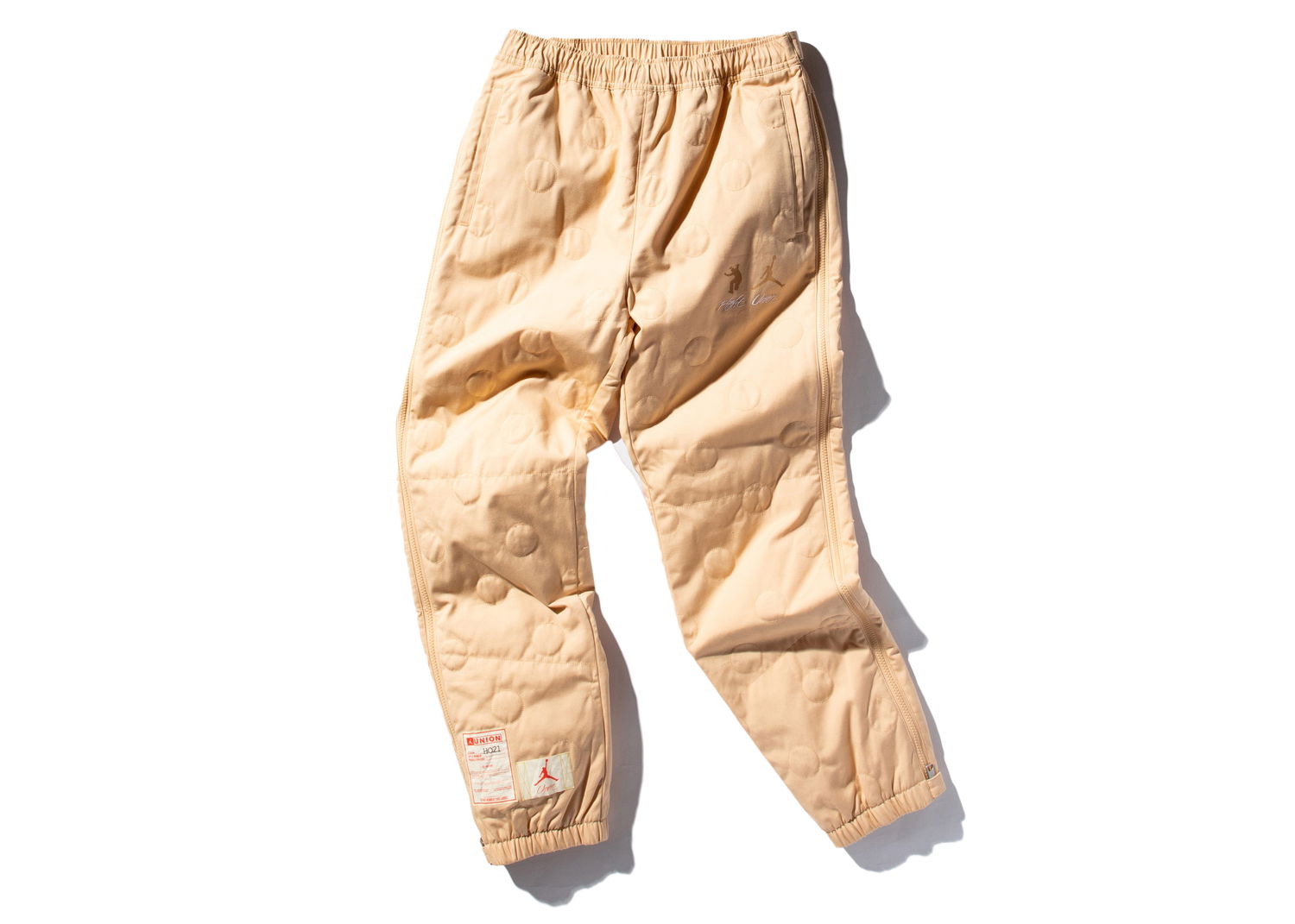 Tepláky Jordan x Union Crossover SS22 Solid Color Logo Side Zipper Bundle Feet Sports Pants Béžová | DJ9521-268, 0