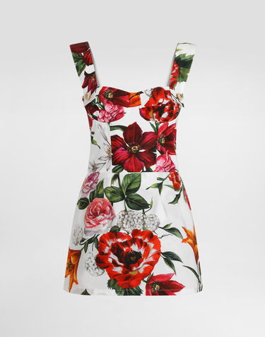 Šaty Dolce & Gabbana Dolce & Gabbana Flower-Print Poplin Mini Dress Rôznofarebný | F7BB8THS5TQHA5PB, 0