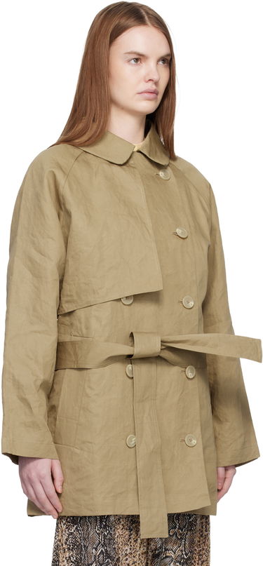 Trenčkot Baserange Clavo Double-Breasted Trench Coat with Self-Tie Belt Béžová | OUCC-OC-AU25, 1