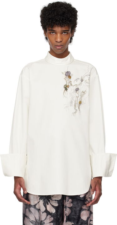 Košeľa Dries Van Noten Dries Van Noten Beaded Appliqué Shirt Biela | 251-020754-1473, 0