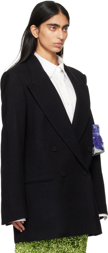 Bunda Dries Van Noten Dries Van Noten Oversized Double-Breasted Blazer Čierna | 242-010406-9179, 1