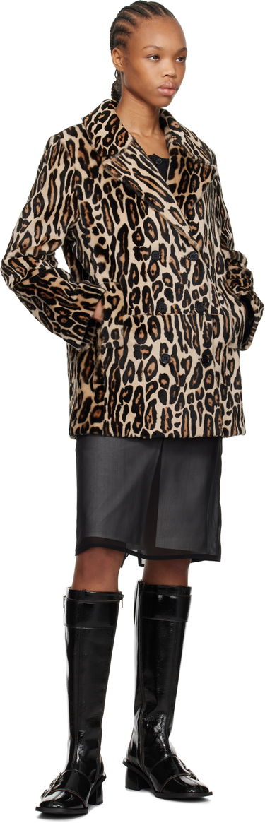 Kabáty RE/DONE Re/Done Leopard Print Shearling Peacoat Béžová | 817-06WLEOPCT, 3