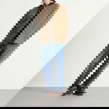 Bunda Universal Works Brushed Polytech Merchant Jacket with Corduroy Collar and Patch Pockets Hnedá | 33118-KHK, 4