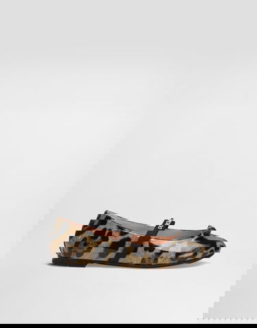 Tenisky a topánky Dolce & Gabbana Dolce & Gabbana Printed Shiny Calfskin Ballet Flats Hnedá | D11294AM568HA93M, 0