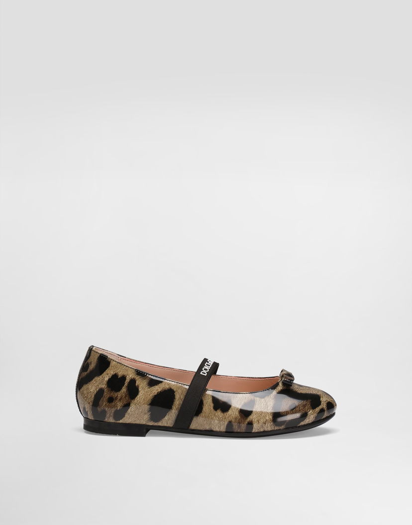 Tenisky a topánky Dolce & Gabbana Dolce & Gabbana Printed Shiny Calfskin Ballet Flats Hnedá | D11294AM568HA93M