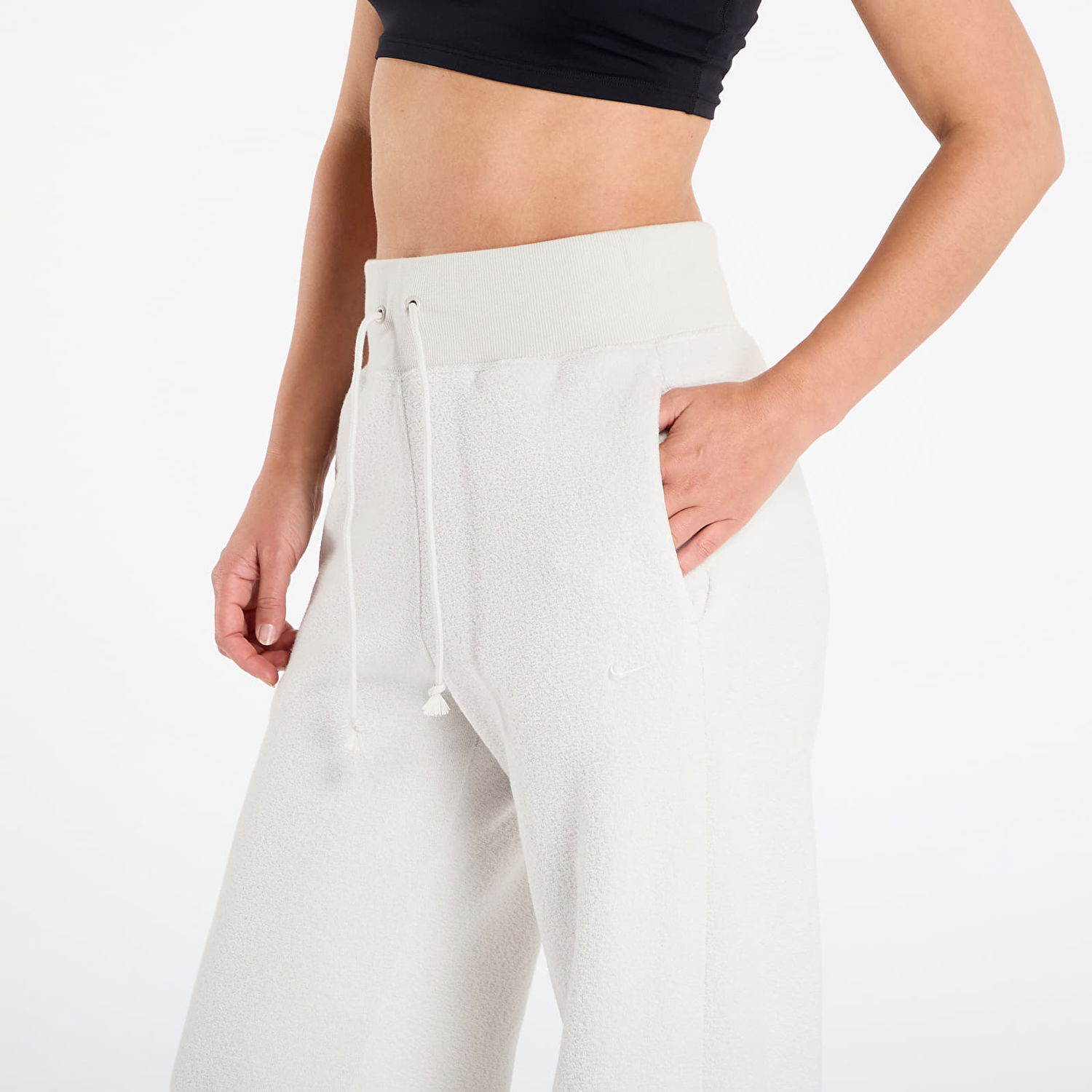 Tepláky Nike Sportswear Phoenix Plush High-Waisted Wide-Leg Cozy Fleece Pants S Béžová | FN3622-072, 1