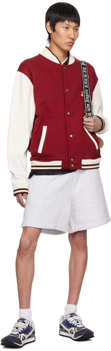 Bomber bunda Palm Angels Palm Angels 'Bear in Mind' Varsity Bomber Jacket Červená | PMEK011S25FAB0012503, 4