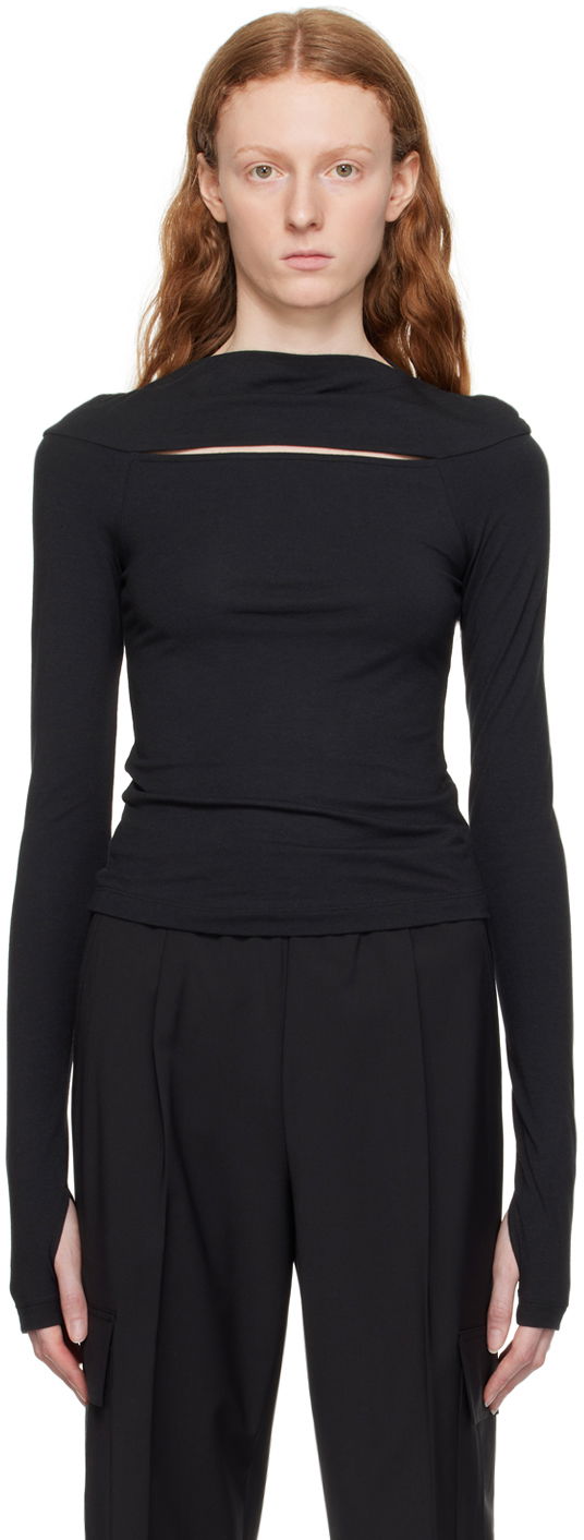 Tričko Helmut Lang Helmut Lang Slit Long Sleeve T-Shirt Čierna | N05HW507, 0