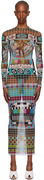 Jean Paul Gaultier Printed Mesh Maxi Dress