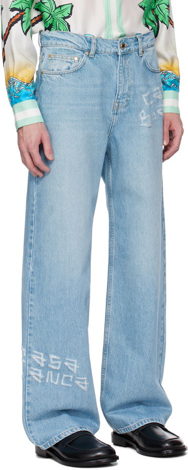 Džínsy Casablanca Casablanca Distressed Graffiti Jeans Modrá | MS25-TR-274-01, 1