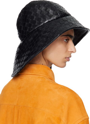 Klobúk Bottega Veneta Bottega Veneta Intrecciato Leather Beach Hat Čierna | 821608 V2JG0, 2