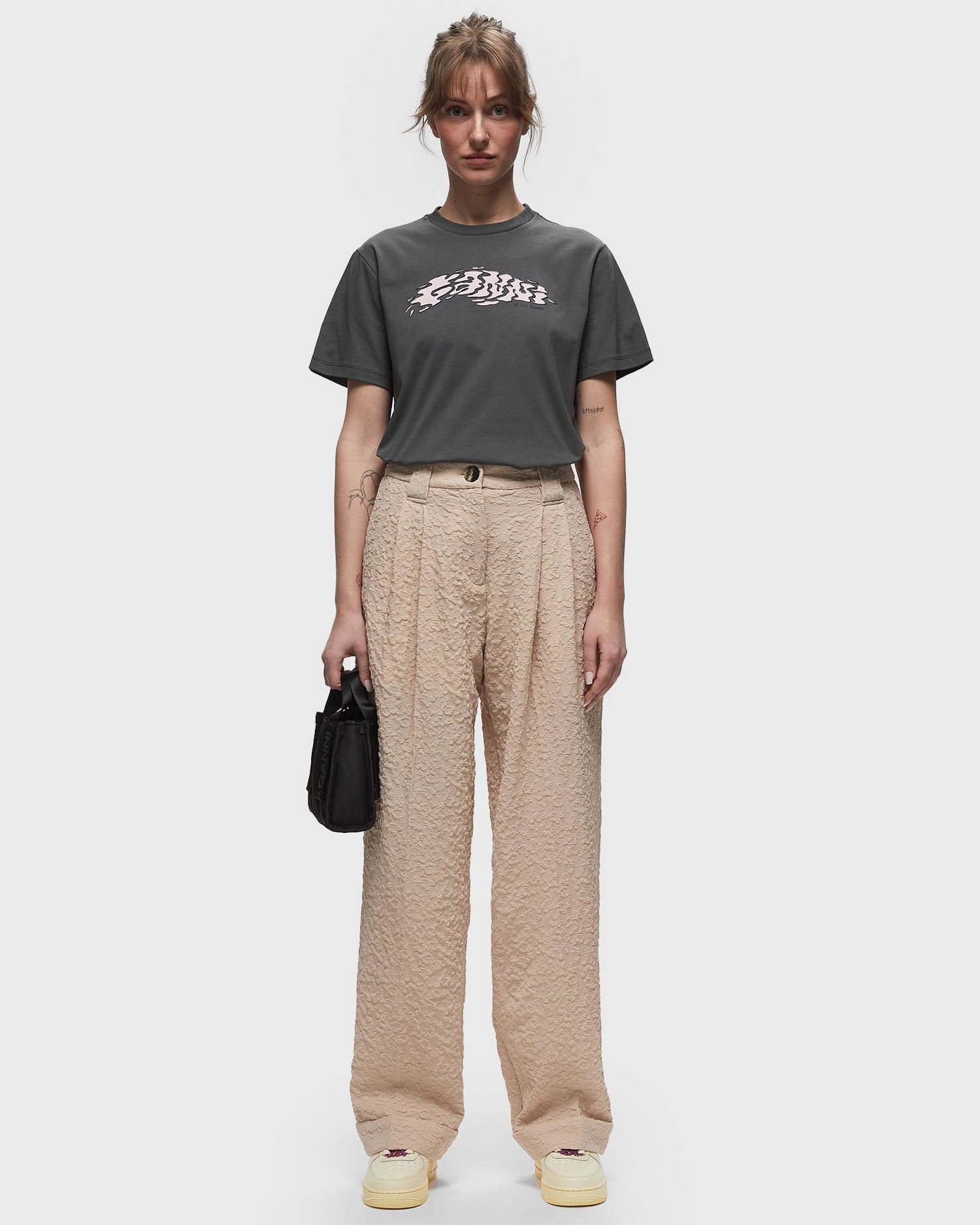 Tričko GANNI Future Heavy Jersey Relaxed Tee Čierna | T3888-490, 1