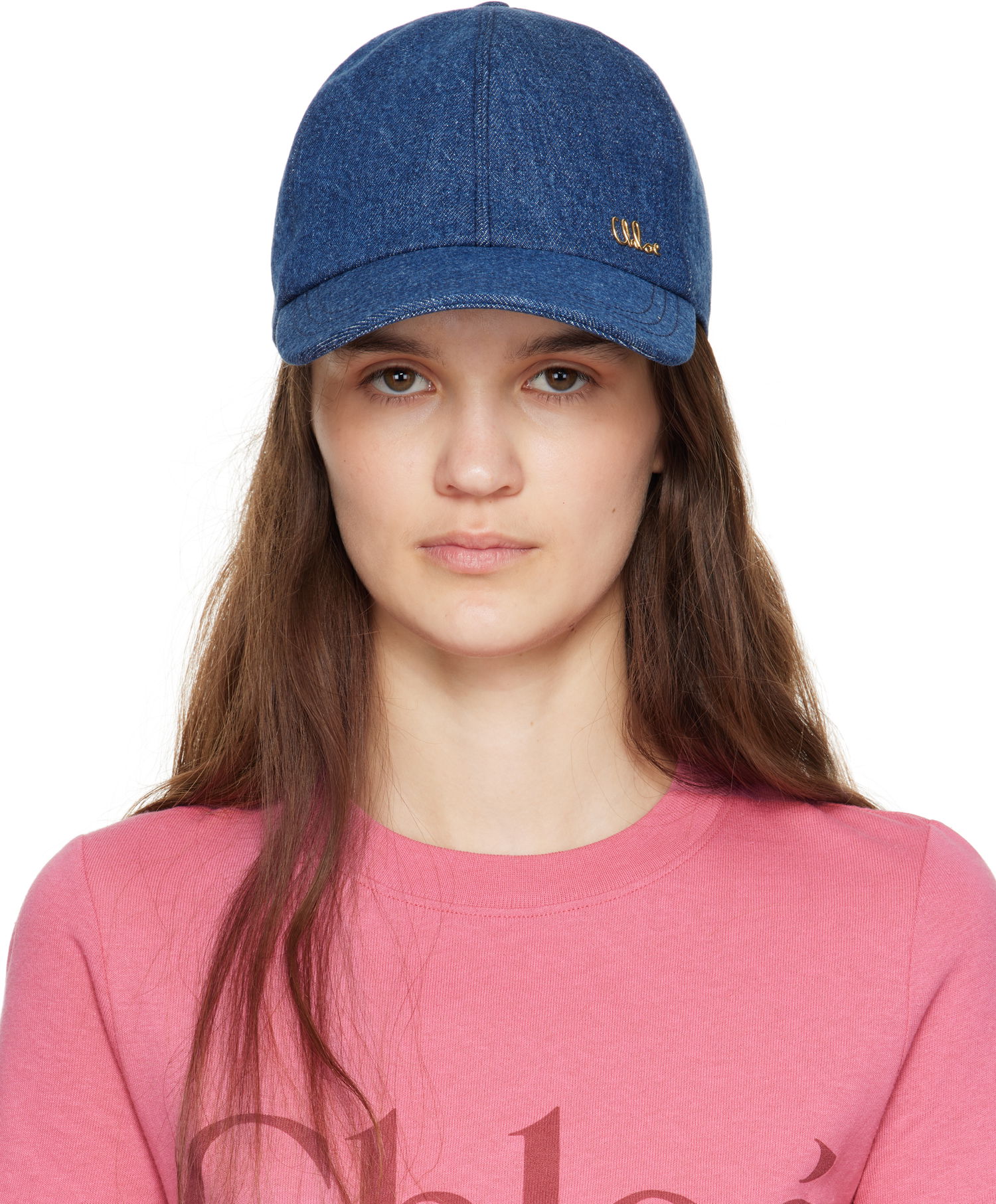 Šiltovka CHLOÉ Chloé 'The Chloé' Iconic Denim Baseball Cap Modrá | CHC25SD019GDN, 0