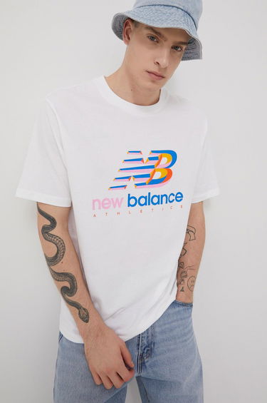 Tričko New Balance Athletics Amplified Logo Tee Biela | MT21503WT, 0