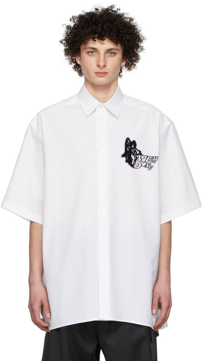 Košeľa We11done We11done Cotton Graphic Shirt Biela | WD-BL1-22-101-U-WH, 0