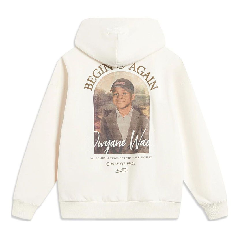 Mikina Li-Ning Wade Graphic Hoodie Biela | AWDT943-2