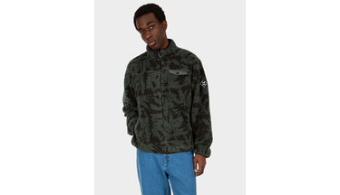 Bunda Irie Daily Insaneia Leaf Pattern Fleece Jacket Zelené | 910D116-464, 3