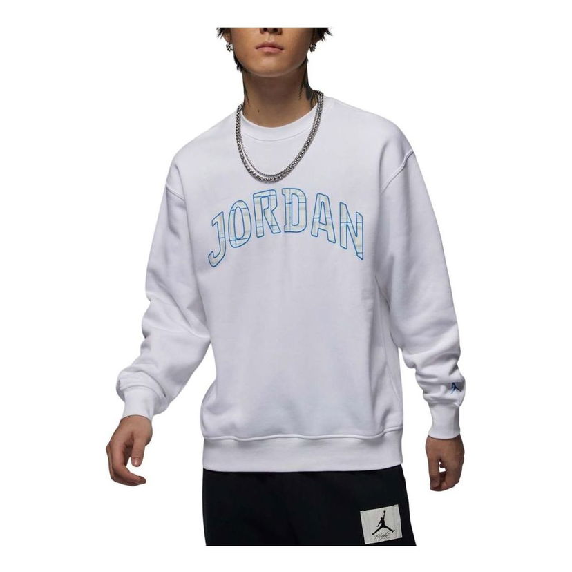 Mikina Jordan Jordan Essentials Fleece Crew Neck Sweatshirt Biela | FV7461-100