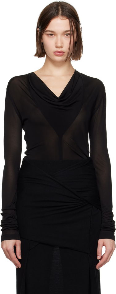 Body TOTEME TOTEME Draped V-Neck Top Čierna | 244-WRT0401-FB0266, 0