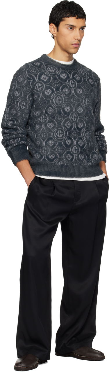 Sveter Casablanca Fluffy Monogram Sweater Šedá | M-AW25-KW-1095-01, 3
