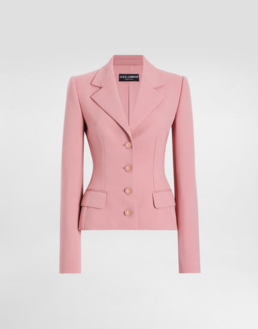 Bunda Dolce & Gabbana Dolce & Gabbana Single-Breasted Wool Crepe Dolce Jacket Ružová | F27DSTFU2L8F0473, 0