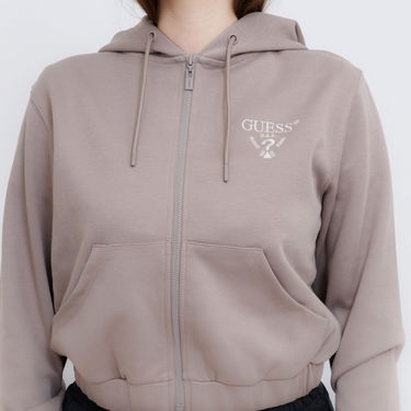 Mikina GUESS Guess Roberta Full Zip Cropped Hoodie Hnedá | V5RQ20KC3D2-A120, 2