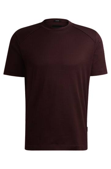 Tričko BOSS Regular-Fit Ripstop T-Shirt Vínová | 50520208, 0