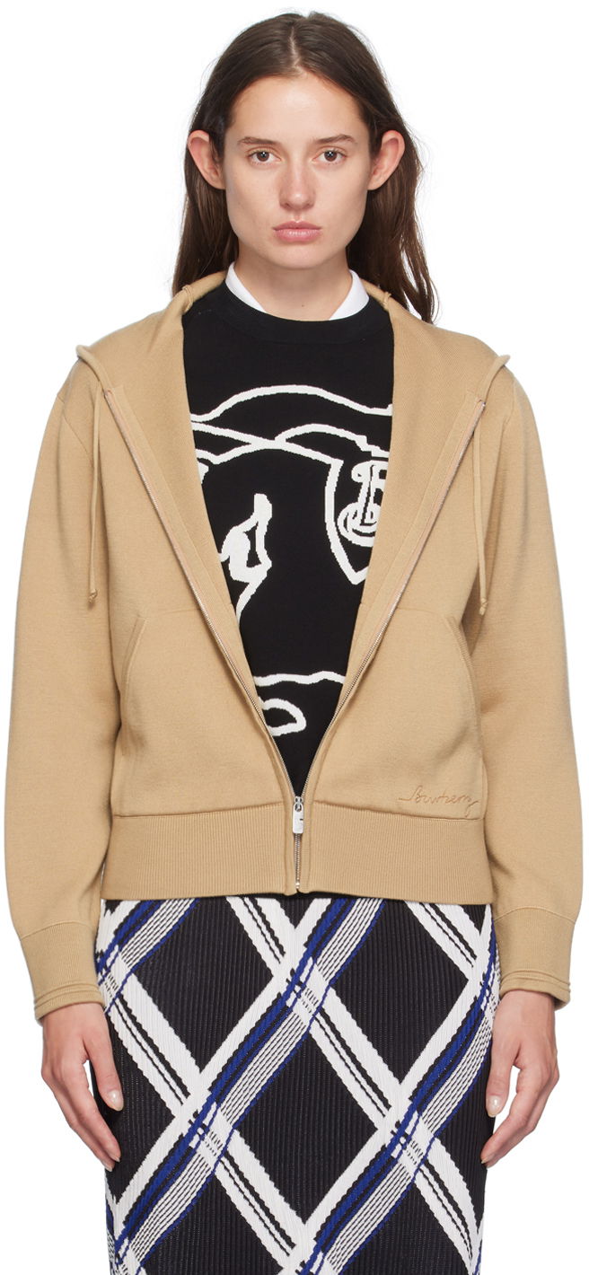 Mikina Burberry Tan Zip Hoodie Béžová | 8094446, 0