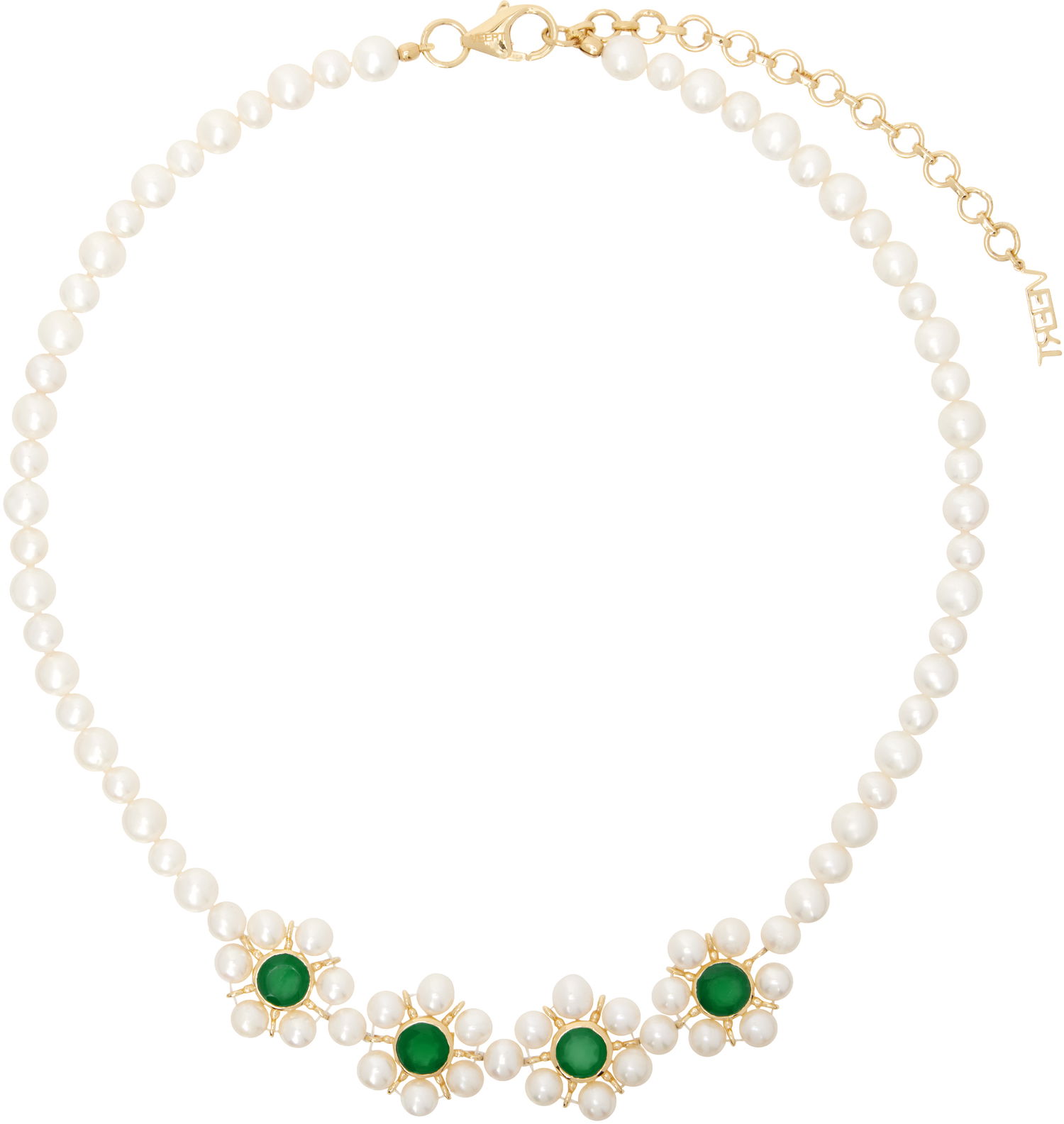 Náhrdelník VEERT 'Four Flower Pearl' Necklace Metalická | JLG0021-YG, 0