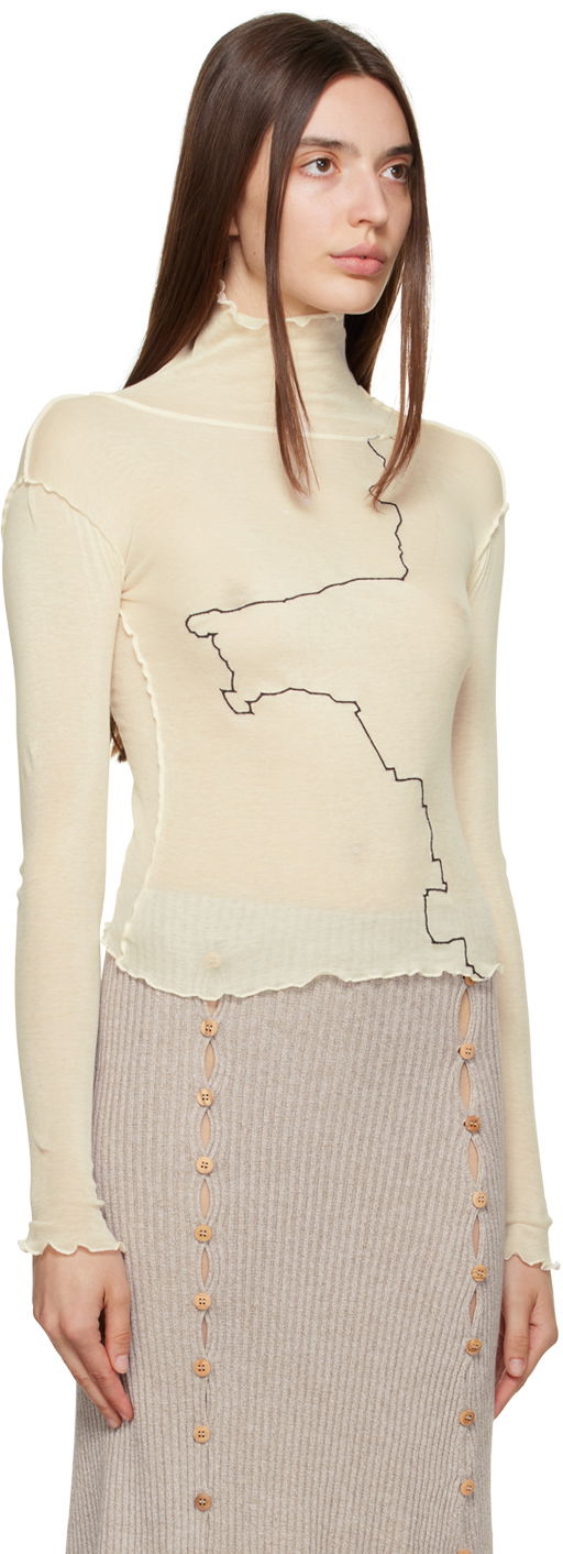 Tričko Baserange Sheer Turtleneck Top Béžová | TOGET-CG-AU23, 1