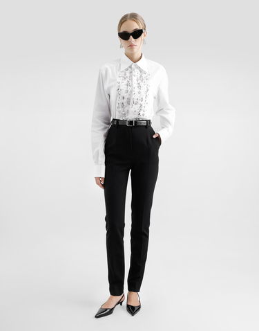 Košeľa Dolce & Gabbana Dolce & Gabbana Rhinestone-Embroidered Tuxedo Shirt Biela | F5T16ZFU5T9W0800, 1