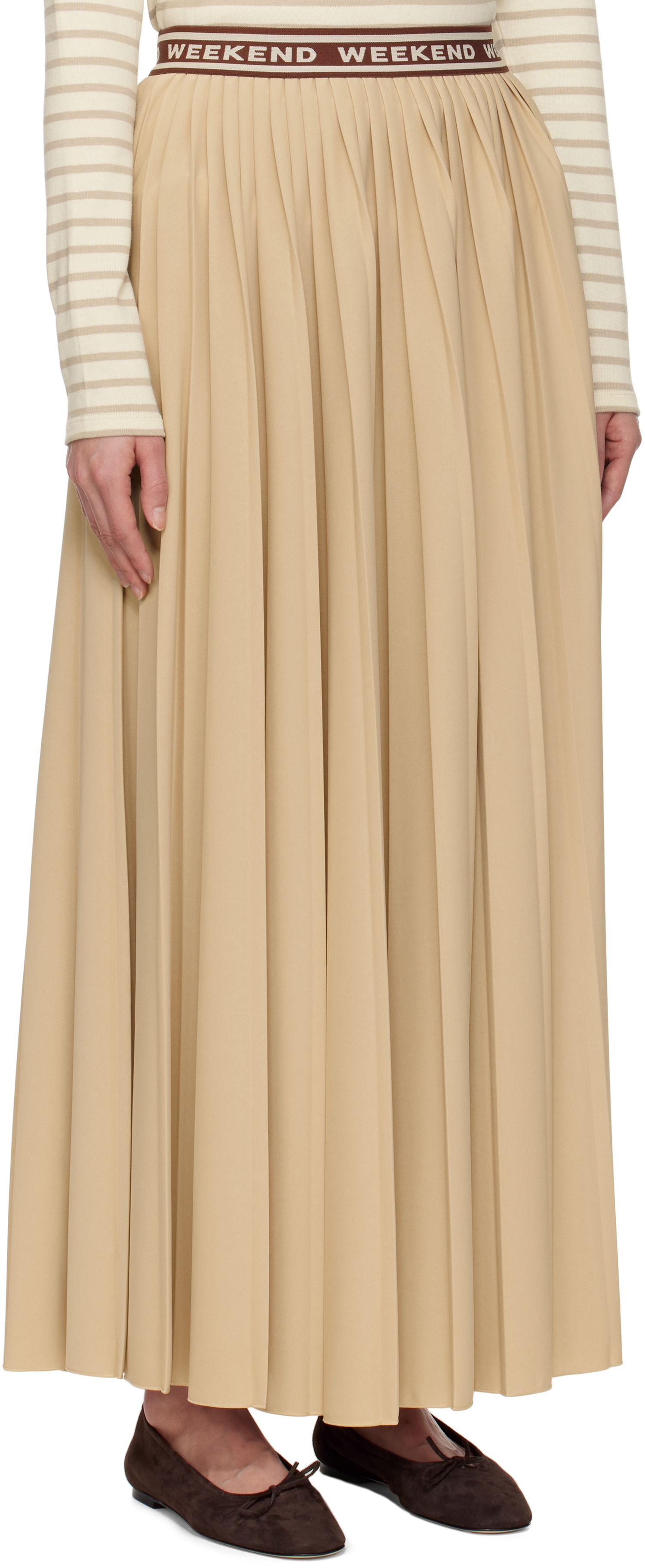 Sukňa Max Mara Weekend Max Mara Bleu Pleated Maxi Skirt Béžová | 2515771031600, 1