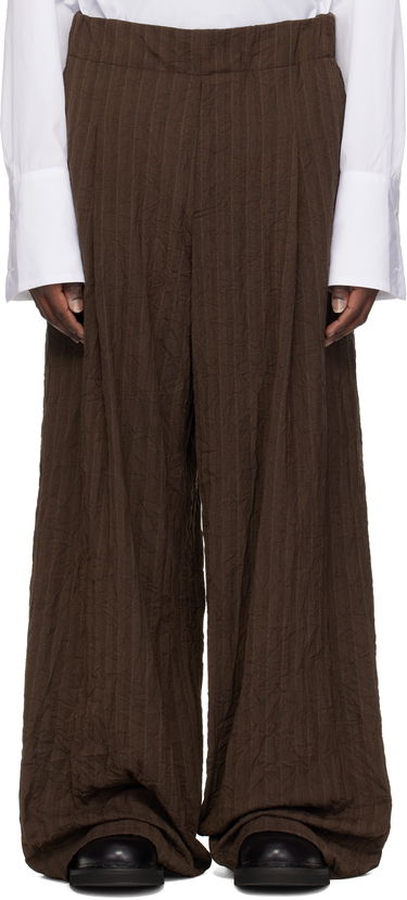 Nohavice Dries Van Noten Dries Van Noten Pleated Wide-Leg Trousers Hnedá | 251-020907-1504, 0