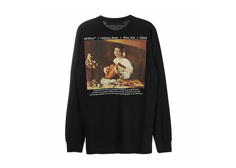 Tričko Off-White Caravaggio Lute L/S T-Shirt Black/Multi Čierna | OMAB001F21JER0031084