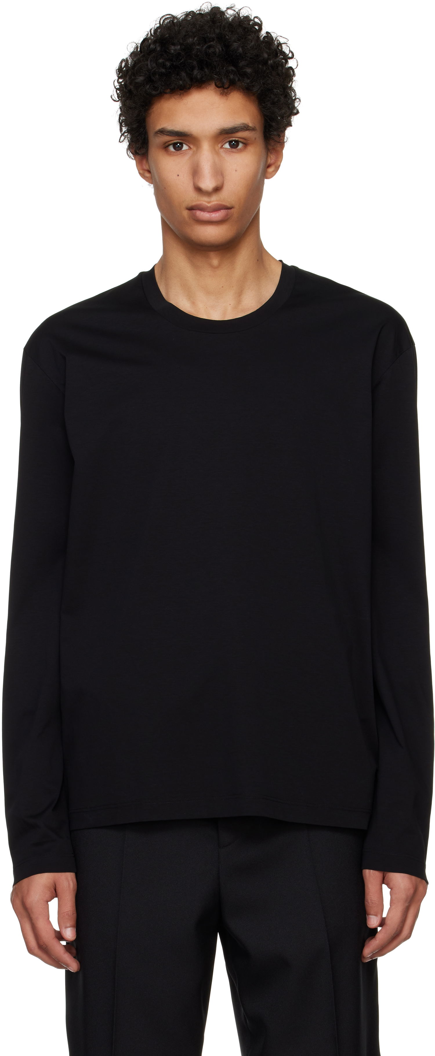 Tričko Jil Sander Jil Sander Logo Flag Long Sleeve T-Shirt Čierna | J22GC0201_J45051, 0