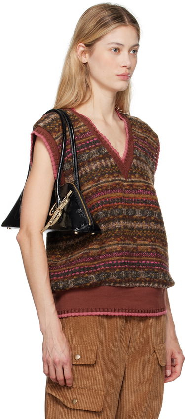 Sveter Anna Sui Anna Sui Jacquard Knit Vest Hnedá | 624C30, 1