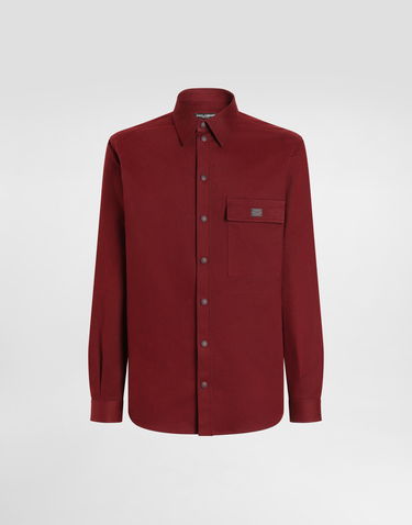 Košeľa Dolce & Gabbana Dolce & Gabbana Cotton Shirt with Chest Pocket Červená | G5KS2TFU615R0369, 0