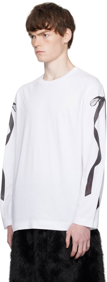 Tričko Simone Rocha Simone Rocha Ribbon Bow Tail Long Sleeve T-Shirt Biela | 5194P54-M 0569, 3