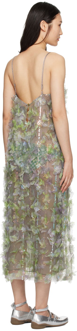 Šaty Anna Sui Anna Sui Floral Appliqué Midi Dress Zelené | 224G70, 2