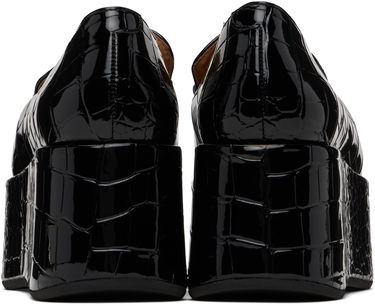 Starostlivosť o obuv GANNI GANNI Croco Butterfly Chain Platform Loafers Čierna | S2834, 1